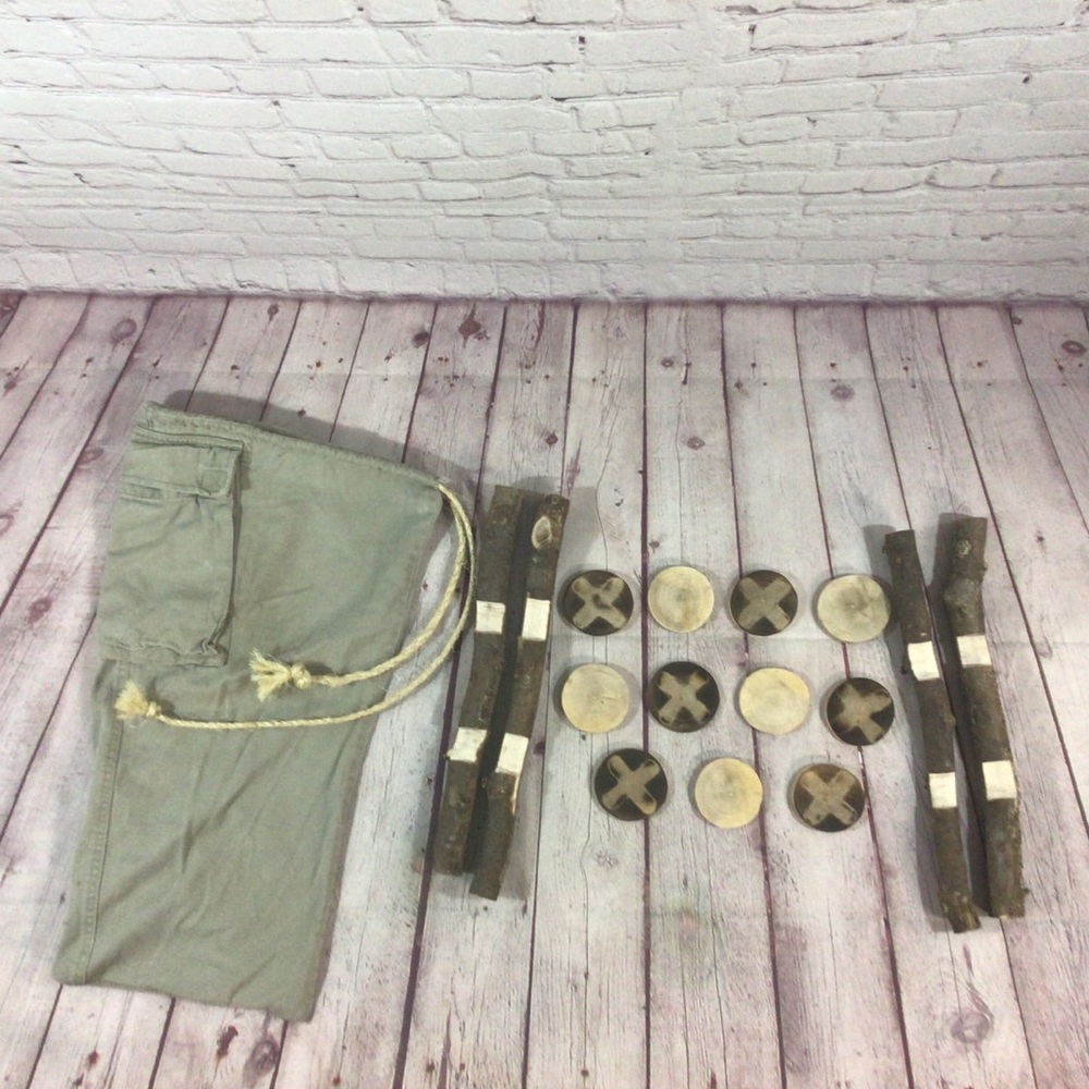 🎉HP Hand Crafted Tic Tac Toe Board Game With Bag - Picture 6 of 10